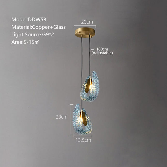 ChandelierDecor - Peacock Blue Glass Chandelier: Stunning Lighting Fixtures