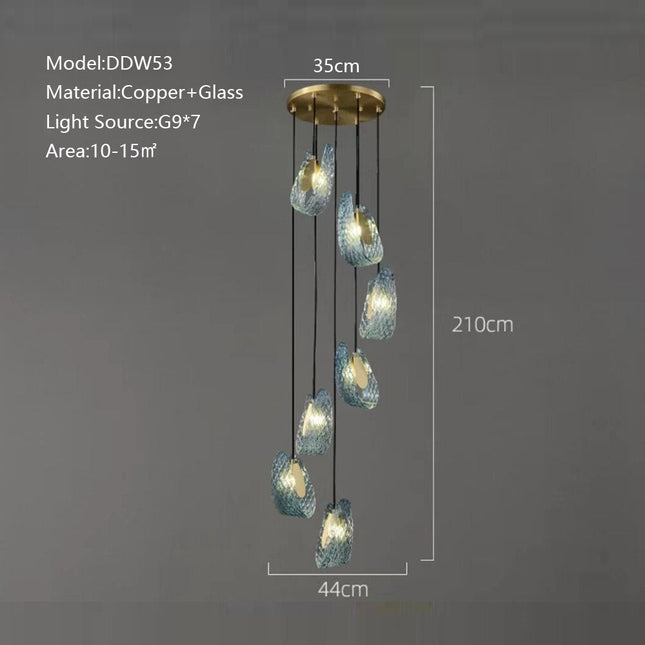 ChandelierDecor - Peacock Blue Glass Chandelier: Stunning Lighting Fixtures