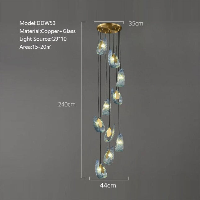 ChandelierDecor - Peacock Blue Glass Chandelier: Stunning Lighting Fixtures