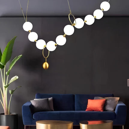 ChandelierDecor - Pearl Globe Chandelier: Exquisite Lighting Fixture