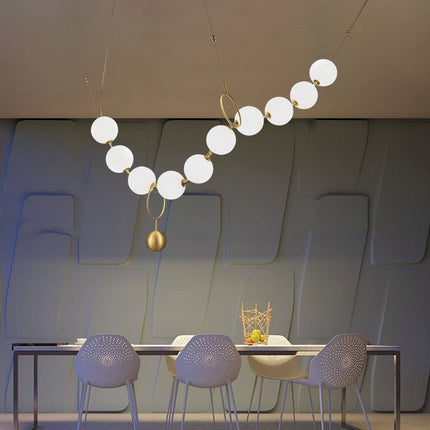 ChandelierDecor - Pearl Globe Chandelier: Exquisite Lighting Fixture