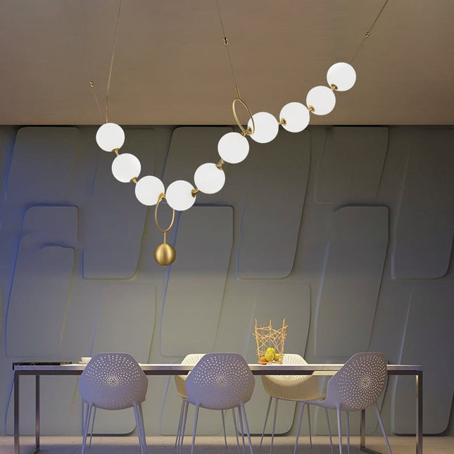 ChandelierDecor - Pearl Globe Chandelier: Exquisite Lighting Fixture