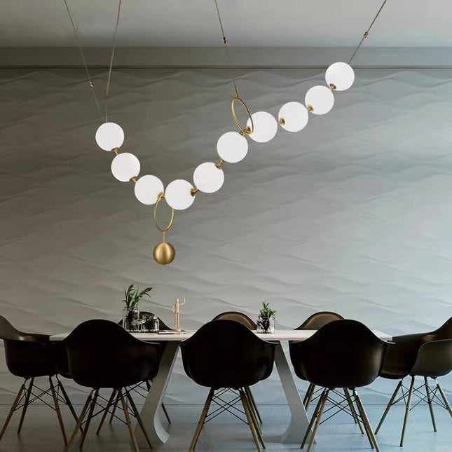 ChandelierDecor - Pearl Globe Chandelier: Exquisite Lighting Fixture