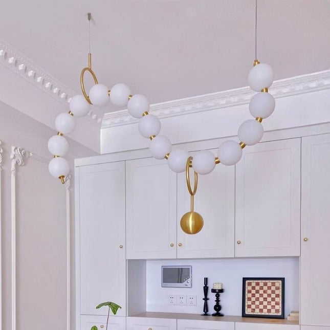 ChandelierDecor - Pearl Globe Chandelier: Exquisite Lighting Fixture
