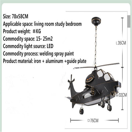 ChandelierDecor - Plane Helicopter Pendant Light - Unique Aircraft Design