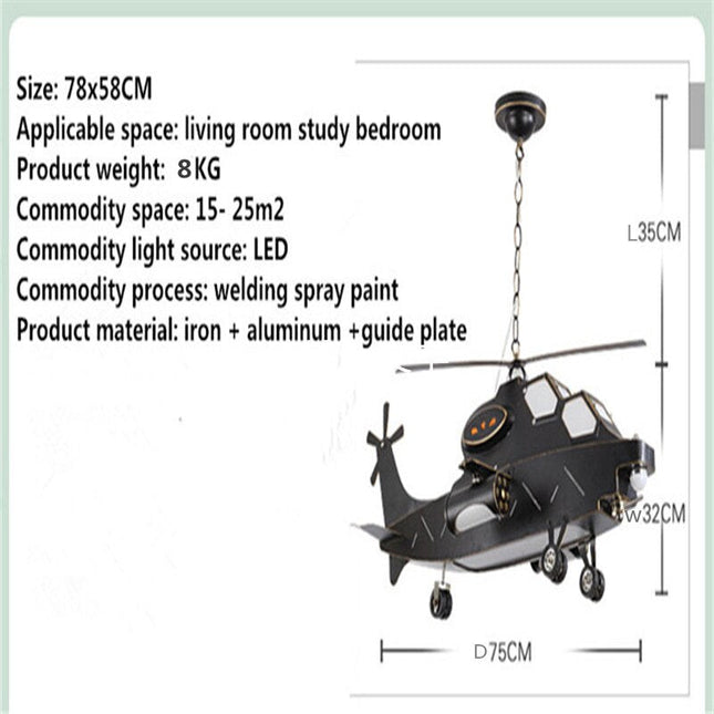 ChandelierDecor - Plane Helicopter Pendant Light - Unique Aircraft Design
