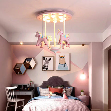 ChandelierDecor - Pony Merry Go Round Pink Ceiling Light