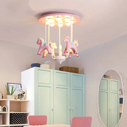 ChandelierDecor - Pony Merry Go Round Pink Ceiling Light