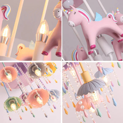 ChandelierDecor - Pony Merry Go Round Pink Ceiling Light