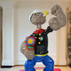 Chapeau Popeye en résine avec chapeau blanc / 1,3 mètre