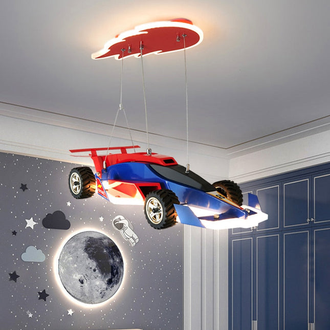 ChandelierDecor - Racing Car Hanging Light - Art Deco Lighting for Kids Room