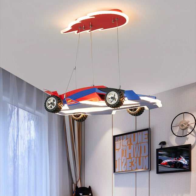 ChandelierDecor - Racing Car Hanging Light - Art Deco Lighting for Kids Room