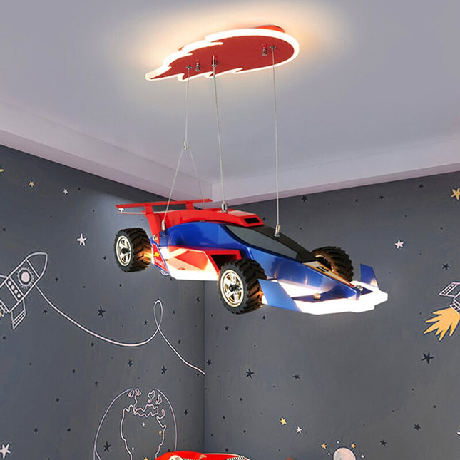 ChandelierDecor - Racing Car Hanging Light - Art Deco Lighting for Kids Room