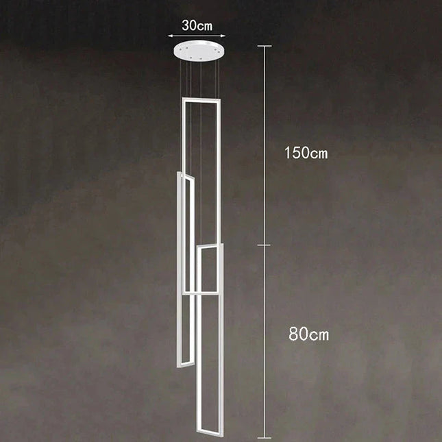 ChandelierDecor - Rectangular Pendants Staircase Chandelier Lighting