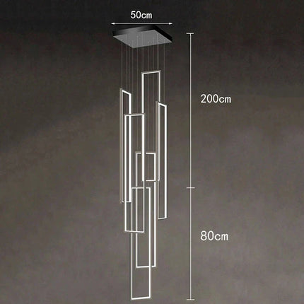 ChandelierDecor - Rectangular Pendants Staircase Chandelier Lighting