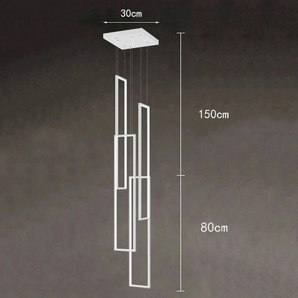 ChandelierDecor - Rectangular Pendants Staircase Chandelier Lighting