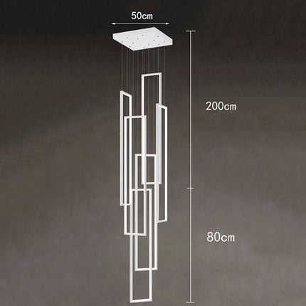 ChandelierDecor - Rectangular Pendants Staircase Chandelier Lighting