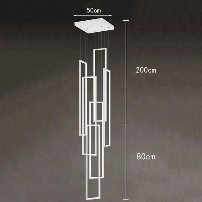 ChandelierDecor - Rectangular Pendants Staircase Chandelier Lighting