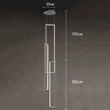ChandelierDecor - Rectangular Pendants Staircase Chandelier Lighting