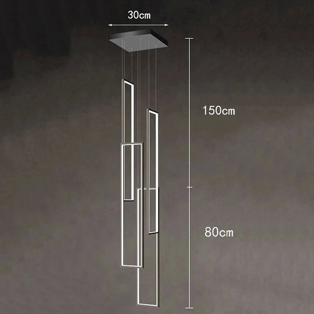 ChandelierDecor - Rectangular Pendants Staircase Chandelier Lighting