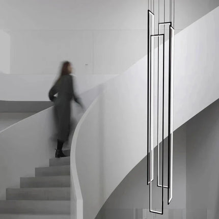 ChandelierDecor - Rectangular Pendants Staircase Chandelier Lighting