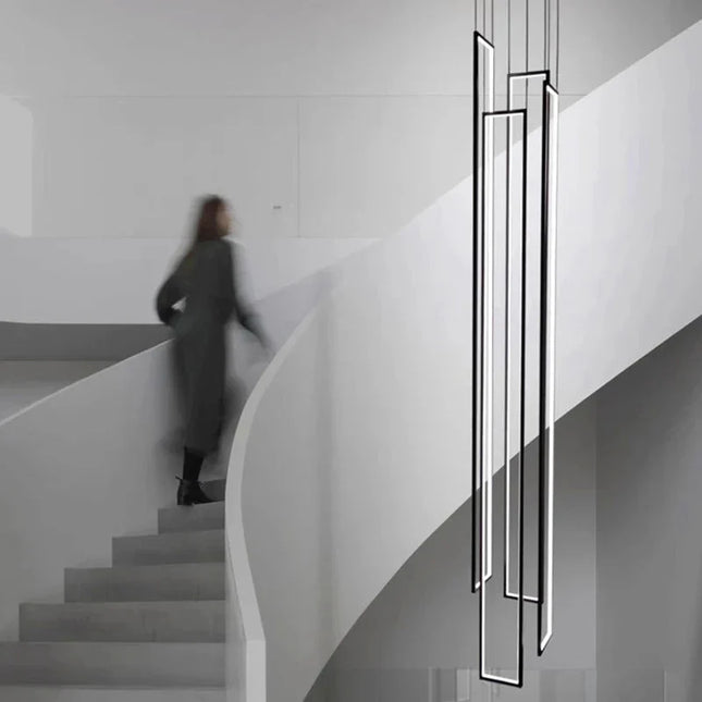ChandelierDecor - Rectangular Pendants Staircase Chandelier Lighting