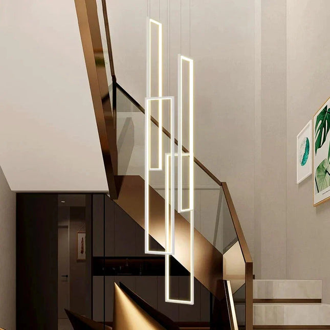 ChandelierDecor - Rectangular Pendants Staircase Chandelier Lighting