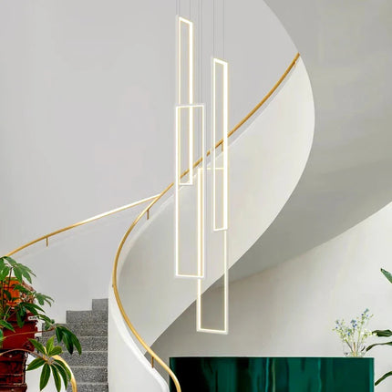 ChandelierDecor - Rectangular Pendants Staircase Chandelier Lighting