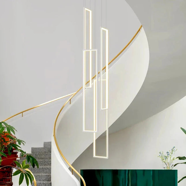 ChandelierDecor - Rectangular Pendants Staircase Chandelier Lighting
