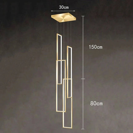 ChandelierDecor - Rectangular Pendants Staircase Chandelier Lighting