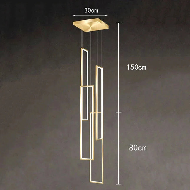 ChandelierDecor - Rectangular Pendants Staircase Chandelier Lighting