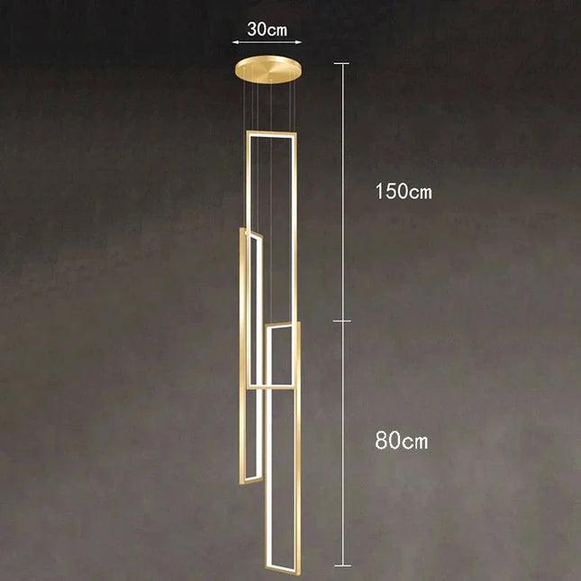 ChandelierDecor - Rectangular Pendants Staircase Chandelier Lighting