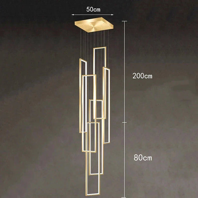 ChandelierDecor - Rectangular Pendants Staircase Chandelier Lighting