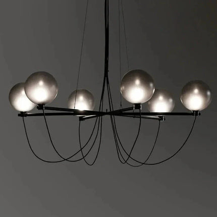 ChandelierDecor - Retro Misty Gray Glass Ball LED Chandelier