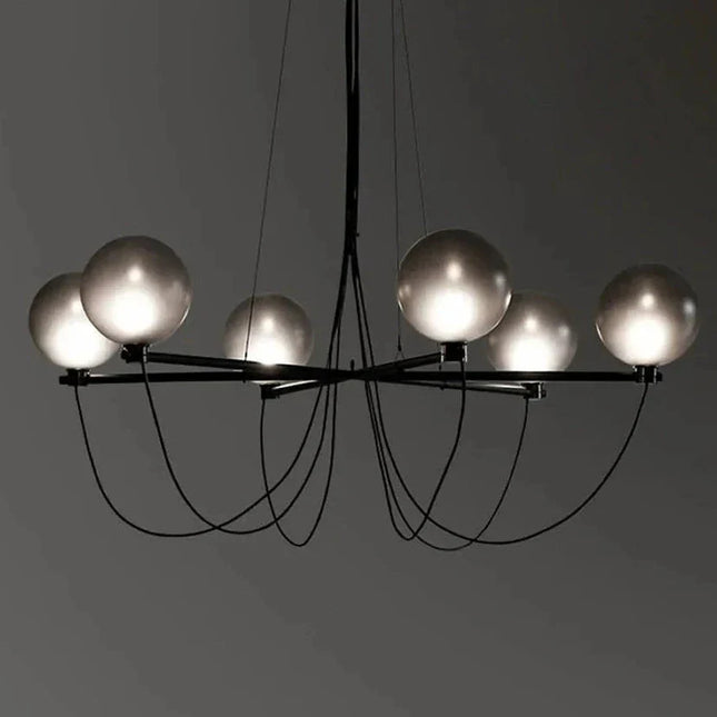 ChandelierDecor - Retro Misty Gray Glass Ball LED Chandelier