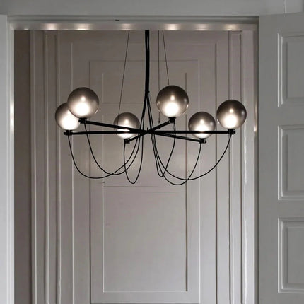 ChandelierDecor - Retro Misty Gray Glass Ball LED Chandelier