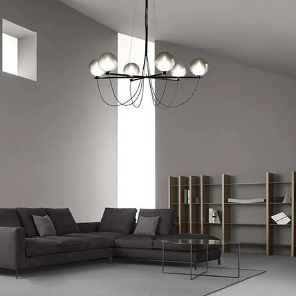 ChandelierDecor - Retro Misty Gray Glass Ball LED Chandelier