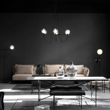 ChandelierDecor - Retro Misty Gray Glass Ball LED Chandelier