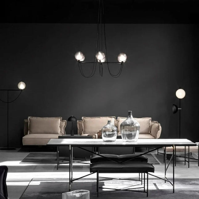 ChandelierDecor - Retro Misty Gray Glass Ball LED Chandelier