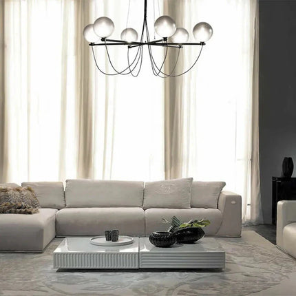 ChandelierDecor - Retro Misty Gray Glass Ball LED Chandelier