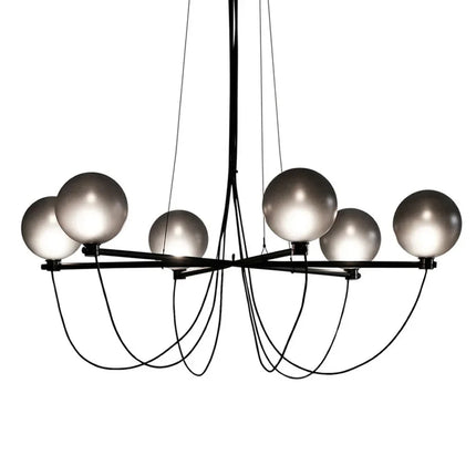 ChandelierDecor - Retro Misty Gray Glass Ball LED Chandelier
