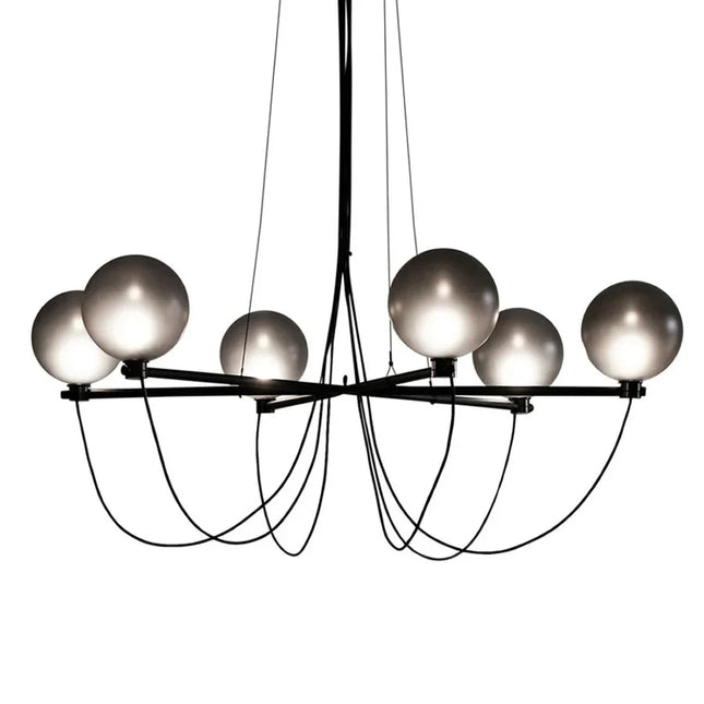 ChandelierDecor - Retro Misty Gray Glass Ball LED Chandelier