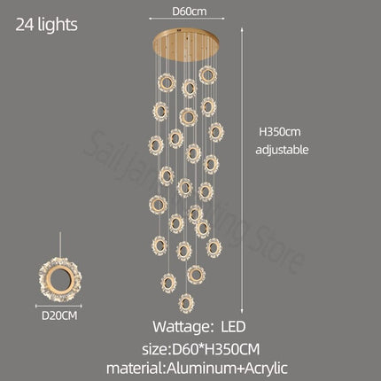 ChandelierDecor - Rings LED Light Staircase Chandelier – Style Your Staircase