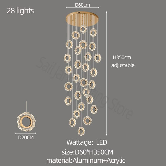 ChandelierDecor - Rings LED Light Staircase Chandelier – Style Your Staircase