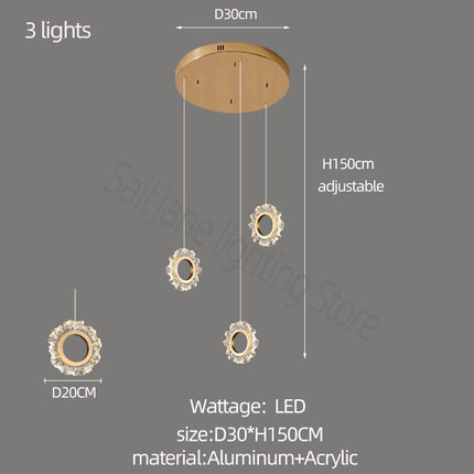 ChandelierDecor - Rings LED Light Staircase Chandelier – Style Your Staircase