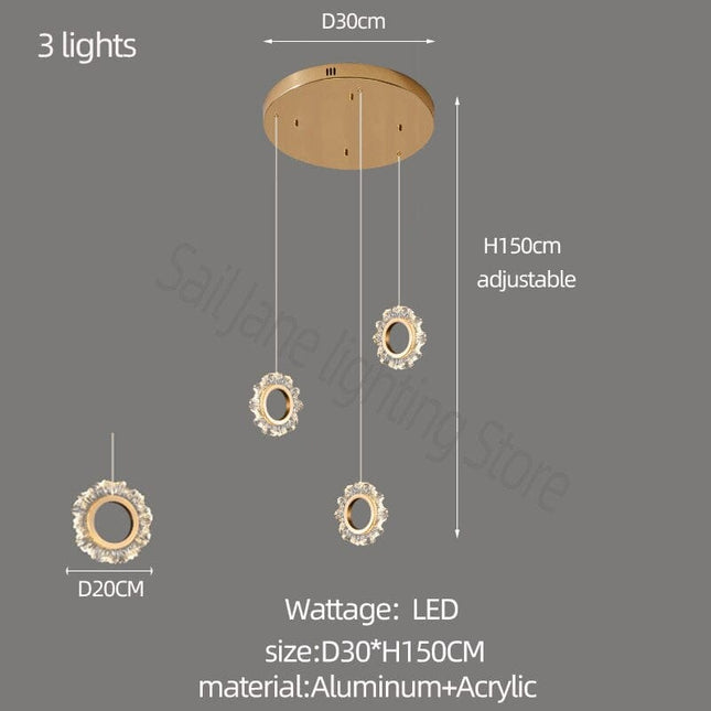 ChandelierDecor - Rings LED Light Staircase Chandelier – Style Your Staircase