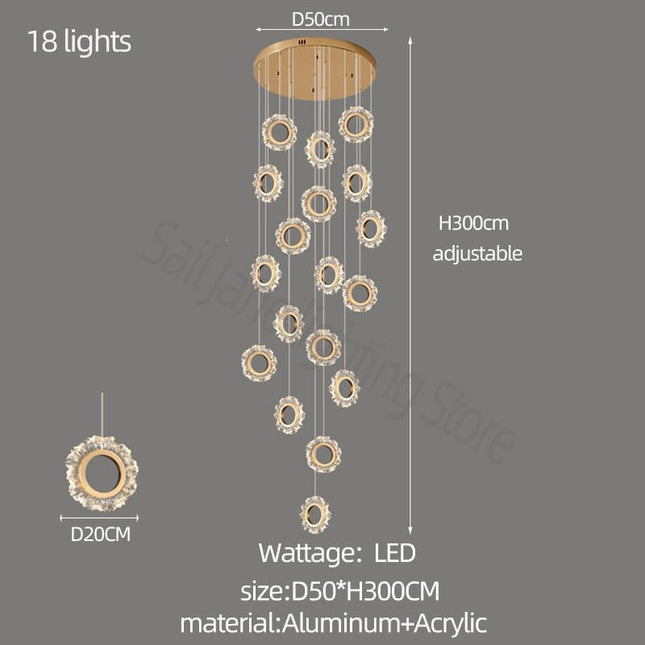 ChandelierDecor - Rings LED Light Staircase Chandelier – Style Your Staircase