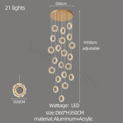 ChandelierDecor - Rings LED Light Staircase Chandelier – Style Your Staircase