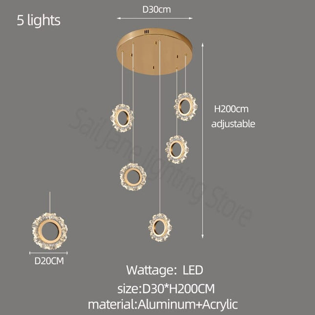 ChandelierDecor - Rings LED Light Staircase Chandelier – Style Your Staircase