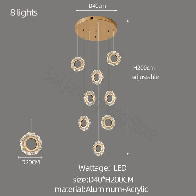 ChandelierDecor - Rings LED Light Staircase Chandelier – Style Your Staircase